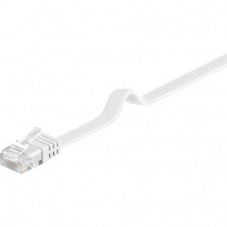 Cat5e Network cable flat cable U/UTP unshielded 2xRJ45 plug white 1m