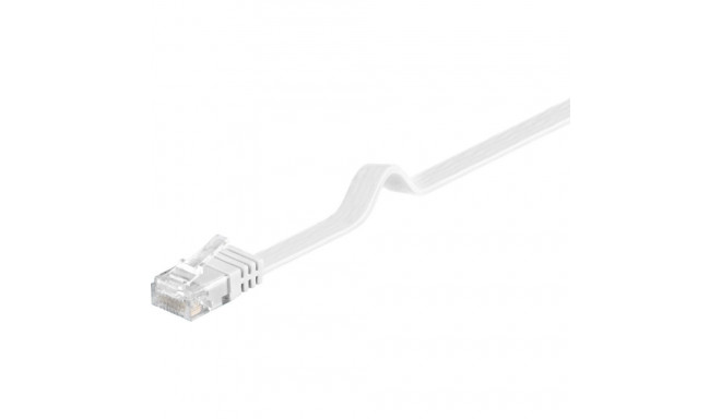 Cat5e Network cable flat cable U/UTP unshielded 2xRJ45 plug white 0.5m