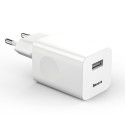 Seina kiirlaadija 24W USB QC3.0, valge