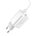 Seina kiirlaadija 24W USB QC3.0, valge