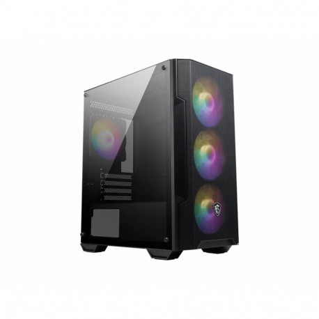 MSI MAG FORGE M100A computer case Micro Tower Black  Transparent