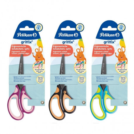 Pelikan käärid Griffix, 15 cm, teravate otstega, segu