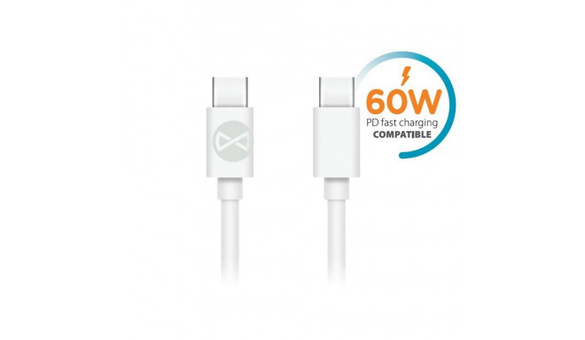 Forever cable USB-C - USB-C 1,0 m 60W white