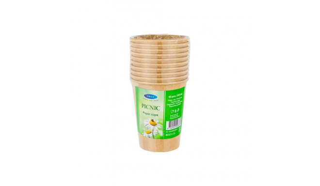 Coffee cups SMILE 240ml Kraft 10pcs