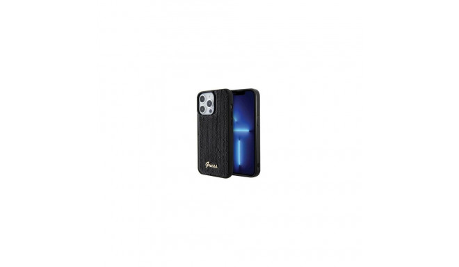 Guess Apple iPhone 15 HC SEQUIN SCRIPT METAL Black