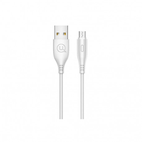 USAMS US-SJ268 U18 Flexi PVC Universal Micro USB to USB Data & Fast 2A Charger Round Plug Cable Whit