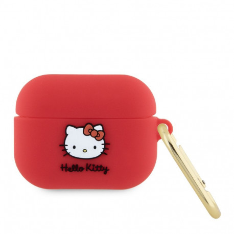 Hello Kitty Apple Airpods Pro cover Silicone 3D Kitty Head Red