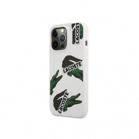 Lacoste kaitseümbris Apple iPhone 13 Pro Liquid Silicone Allover Pattern Case, valge