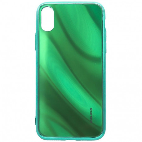 Evelatus kaitseümbris Apple iPhone X/XS Water Ripple Electroplating Tempered Glass, roheline