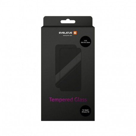 Evelatus Apple iPhone 7/8/SE2020/SE2022 Matte 2.5D Silk Cover Japan Glue Glass Anti-Static