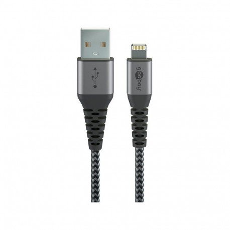 Goobay Lightning to USB-A Textile Cable with Metal Plugs