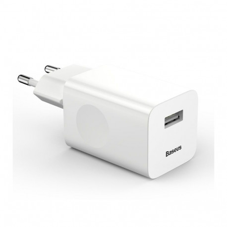 Baseus Wall charger QC 3.0 1x USB 3A 24W White