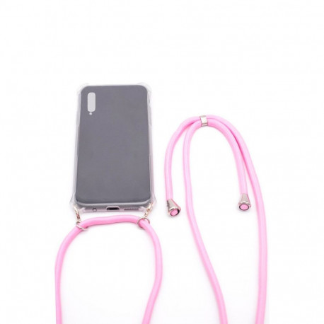 Evelatus Samsung A50 Case with rope Pink Transparent