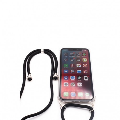 Evelatus Samsung A40 Case with rope Black Transparent