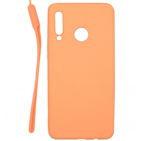 Evelatus Huawei P30 Lite Soft Touch Silicone Case with Strap Pink