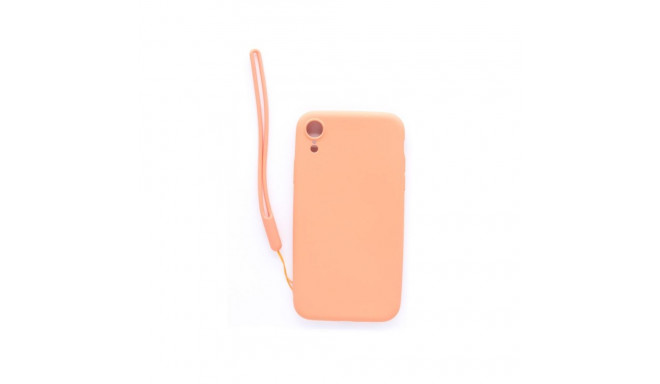 Evelatus Apple iPhone XR Soft Touch Silicone Case with Strap Pink