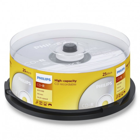 1x25 Philips CD-R 90min 800MB 40x SP