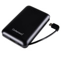 Intenso Powerbank XC10000 must USB-A+USB-C kaabliga 10000 mAh