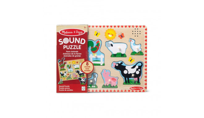 MELISSA & DOUG helidega pusle Farmiloomad