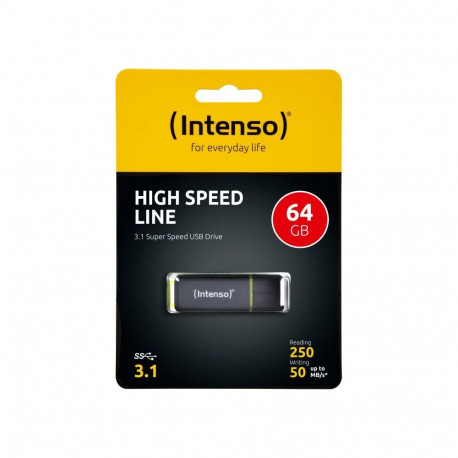 Intenso High Speed Line 64GB, USB flash drive (black / yellow, USB 3.2)