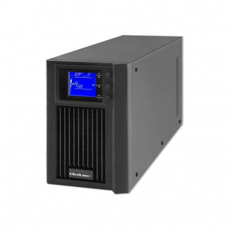 Qoltec Zasilacz awaryjny UPS On-line | Pure Sine Wave | 2kVA | 1.6kW | LCD | USB
