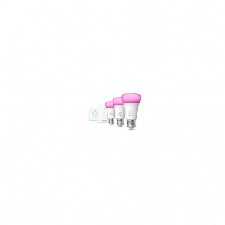 Philips Hue White and colour ambience Starter kit: 3 E27 smart bulbs (1100) + dimmer switch