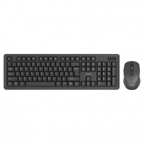 Savio KB-03 klaviatuur hiir komplekt kodu/kontor USB QWERTY US inglise must
