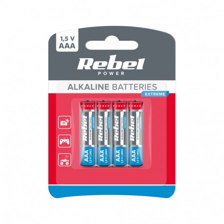 Baterie alkalilised REBEL EXTREME LR03 4 tk/bl.