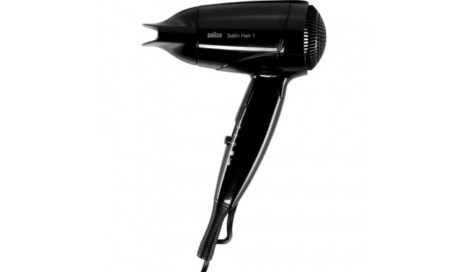 Braun Hairdryer Satin Hair 1 HD130 Travel black Schwarz (BRHD130E)