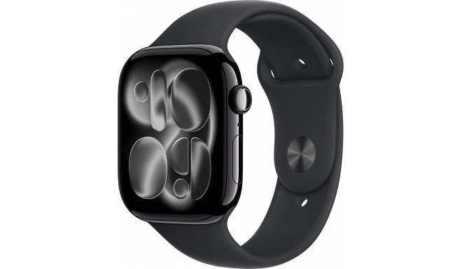 Apple Watch 11 GPS 46mm Sport Band S/M, jet black/black (MEUW4ET/A)