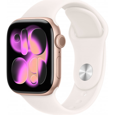 Apple Watch 11 GPS 42mm Sport Band M/L, rose gold/light blush (MEU44ET/A)