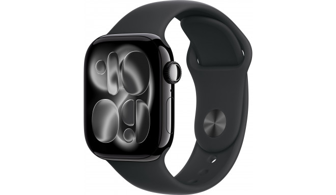 Apple Watch 11 GPS 42mm Sport Band S/M, jet black/black (MEQT4ET/A)