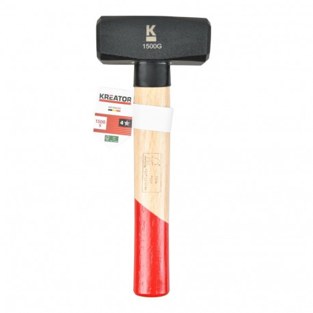 Kreator club hammer KRTH90203, 1.5kg, 110x45mm, C45 forged steel, FSC certified wood, 232mm