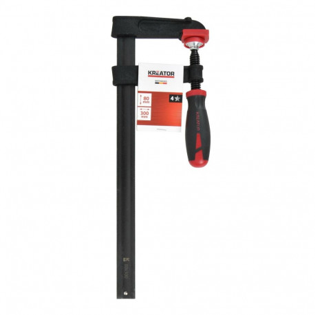 Bar Clamp, KREATOR, KRTH40203, Length: 380 mm, Max. jaw depth: 300 mm, Clamping force: 270 kg