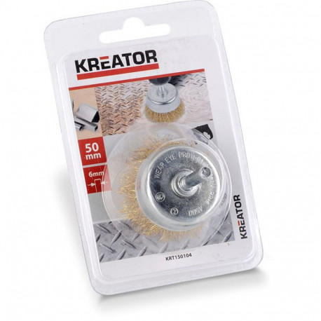 Conical brush Ø50mm, brass bristle Kreator