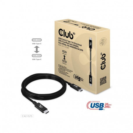 CABLE USB-C TO USB-C 2M/M/M CAC-1575 CLUB3D