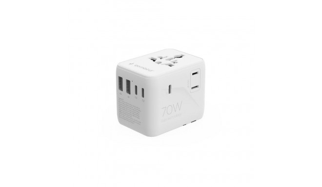 POWER ADAPTER TRAVEL 70W/WHITE TPA-2A3C70-01-W GEMBIRD