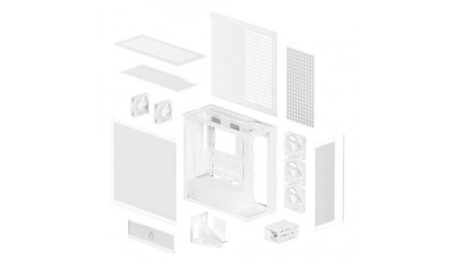 Case|ARCTIC|Xtender VG (White)|Case product features Transparent panel|Not included|Colour White|ACP