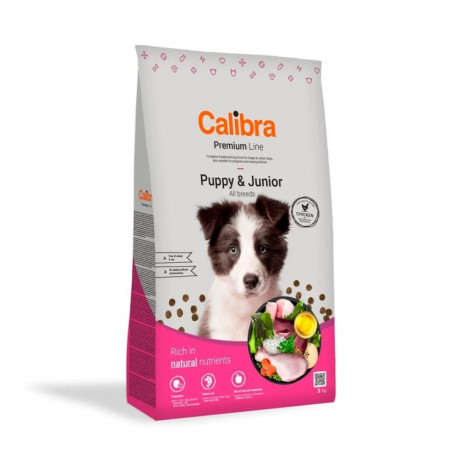 Dog Food - CALIBRA Puppy&Junior Chicken Dry 3kg Gluten-Free 30% Protein