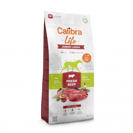 Dog Food - CALIBRA Life Junior Large Breed Fresh Beef 12kg Gluten-Free