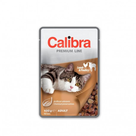 Cat Food - CALIBRA Premium Adult Lamb & Poultry Wet 100g Gluten-Free