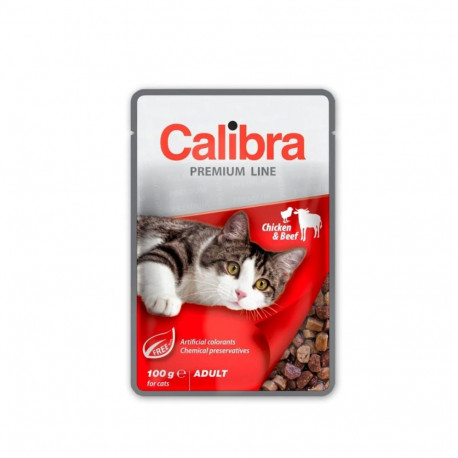 Cat Food - CALIBRA Premium Adult Chicken & Beef Wet 100g