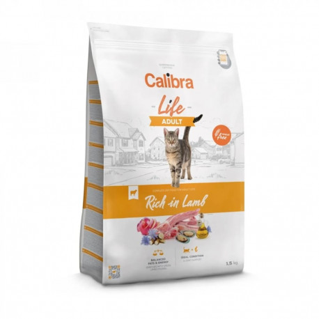 Cat Food - CALIBRA Cat Life Adult Lamb 1.5kg 31.5% Protein Soy-Free
