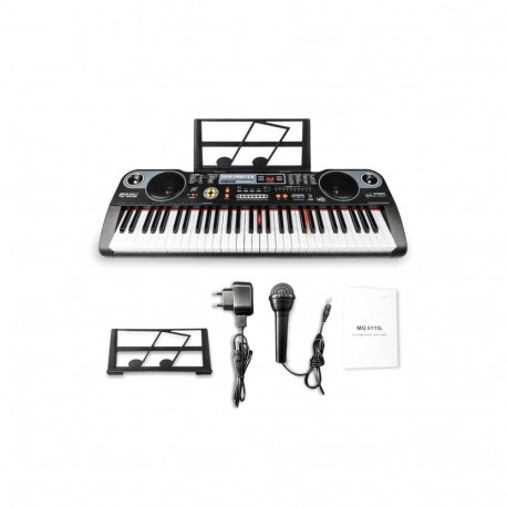 Keyboard with Microphone - MQ 6115L 61 Keys, Built-in Speakers, LED Display