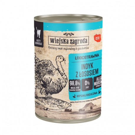 Cat Food - WIEJSKA ZAGRODA Turkey with Salmon Wet Food 400g
