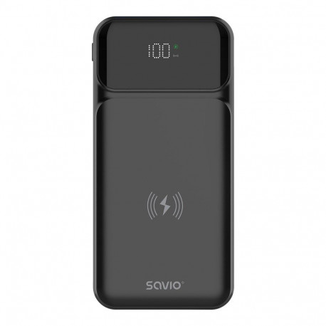 Power Bank - Savio BA-09 37mAh Wireless Charging 2x USB-C 1x USB-A Black