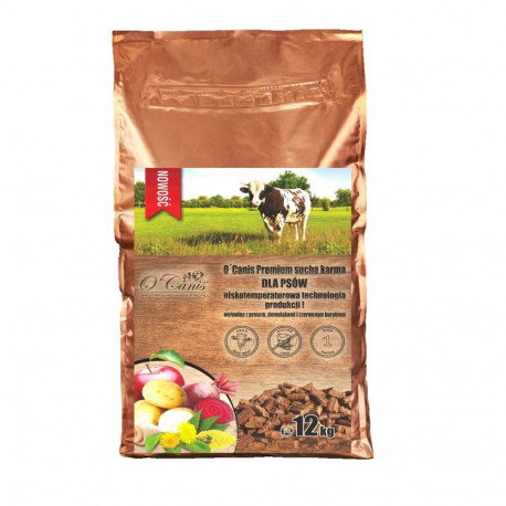 Dog Food - O'Canis Premium Beef Millet Potatoes Red Beetroot 12kg