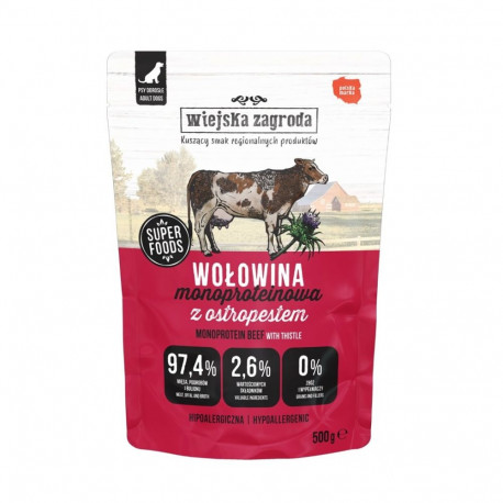 Dog Food - WIEJSKA ZAGRODA Monoprotein Beef Wet 500g