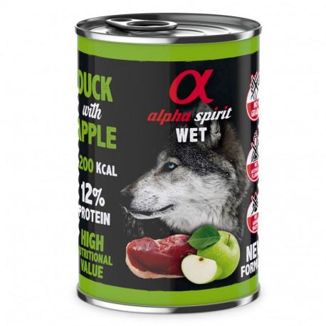Dog Food - ALPHA SPIRIT Wet Duck with Apple Grain-Free 400g