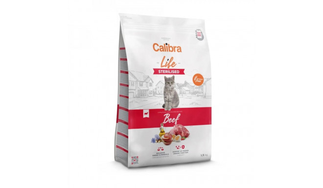 Cat Food - CALIBRA Cat Life Sterilised Beef Dry Food 1.5kg